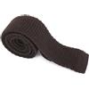 Suitsupply Cravatta Uomo Slim 150 x 6 cm Marrone Scuro Lana Lavorata a Maglia