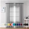 Chyhomenyc Tende trasparenti grigie lunghe 213,4 cm, set di 2 pannelli, leggere, in tinta unita, eleganti, per camera da letto e soggiorno (106 x 213 cm, grigio antracite)