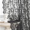 FOLKSIDE Tende in pizzo nero, lunghe 213 cm, 2 pannelli, stile vintage, motivo cachemire floreale, tende velate per soggiorno e camera da letto, tende gotiche uniche, con tasca per asta all'uncinetto,