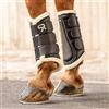 SUNRIDE Stivali da Dressage con Pelliccia (Set di 2) per Cavalli - in Vera Pelle - per Proteggere dalle lesioni (S/26 cm, Nero)