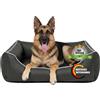 CopcoPet - Cuccia per cani Rocco, letto per cani idrorepellente 2 in 1, letto completo in finta pelle, materasso per cani in fiocchi di schiuma espansa o schiuma di viscosa ortopedica