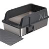 Gimars XL lettiera in acciaio per gatti, ampia vaschetta in acciaio inox da 35L con paletta e tappetino, lettiera in metallo ideale per gatti di taglia media e grande