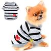 PAIDEFUL Camicie per Cani a Righe per Cani di Piccola Taglia Media Gatti Gilet Tee con Cuore Rosso Canottiere Cucciolo Chihuahua Yorkie Vestiti Magliette Animali Domestici Estate Usura Quotidiana