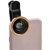 Ruilogod Universale clip HD Super Wide Angle 0.4x Cam Lens Oro tono per SmartPhone