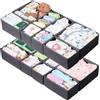 ORLISA Hemnes Organizer per cassettiere Ikea Organizer/Sistema di organizzazione per Vestiti Pieghevole e Lavabile per Armadio o fasciatoio, Confezione da 16, Grigio