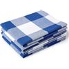 Encasa XO Strofinacci Cucina Cotone, Asciugapiatti 70x45 cm | Controlli blu di Buffalo, Cotone Riciclato | Altamente Assorbente | Asciugatura Rapida | Finitura Antiodore | Set di 4