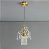 SANGPAO Decorazione Rustica nordica Lampadari in Cristallo Europeo Lampadari a Sospensione con Perline di Cristallo in Oro Spazzolato per Isola Cucina Lampada a Sospensione in Rame per Sala da Pranzo