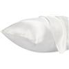 Lirex Set di 2 Federe in Raso 30x50cm, Protezione Capelli e Pelle & Antirughe, Chiusura a Busta,(Bianco)