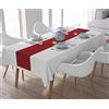 Encasa XO Runner da tavola Dimensioni 32x230 cm | Tessuto in tela di cotone | Tinta unita Profondo rosso intenso | Lavabile in lavatrice e resistente