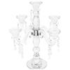 Hanmorfarbi Candelabro a 5 bracci, in cristallo di cristallo, altezza 35,5 cm, decorazione da tavolo per matrimonio, lampadario in cristallo trasparente con 5 portacandele
