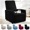 bechoanigel Copripoltrona Relax Reclinabile Universale, Copripoltrona 1 Post Poltrone Relax, Elasticizzato Copridivano Reclinabile con Tasca Lavabile Rimovibile per Poltrona TV, Poltrona Relax (Nero)