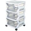 Bama 99002 Insieme Cassetti con Ruote, Bianco, 36 x 40 x 62 cm