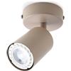 da LIGHT Plafoniera e faretto da parete in stile retrò, GU10, 1 luce, girevole e orientabile, senza lampadine, cappuccino, per soggiorno, camera da letto, cucina e corridoio