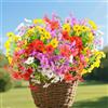 LEIMEND 8 Mazzi Fiori Artificiali per Esterni 35CM Piante Arbustive Finte Resistenti Ai Raggi In Plastica Per Vaso Sospeso Pianta Vaso Giardino Portico Matrimonio Decorazione