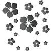 ARMYJY 18Pcs acrilico specchio floreale adesivi da parete specchio autoadesivo decorazione della parete della decorazione della casa