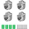 txuzong Supporto per tubo rotondo 25 mm - Supporto per aste appendiabiti a forma di U in lega di zinco con flangia per bastoni tende, aste armadio e bagno (4 pezzi) - Montaggio a parete per balcone