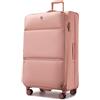 Miss Lulu Valigia Morbida Espandibile con Ruote Girevoli, Bagaglio a Mano, Valigia da Viaggio Media, 85x49x34,5cm, Rosa