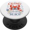Crabby Beach Vibes Se Crabby, per favore, torna in spiaggia Funny Mood Crab PopSockets PopGrip Adesivo
