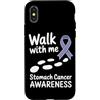 Stomach Cancer Warrior Gifts for Women a Custodia per iPhone X/XS Consapevolezza del cancro allo stomaco Pervinca Novembre Cancro allo stomaco