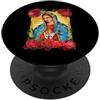 La Guadalupana Patrona Santa María de Gu Our Lady Virgen De Guadalupe Saint Virgin Mary Roses Flowers PopSockets PopGrip Adesivo
