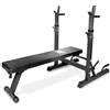 YM Bench Weight, Panca Sollevamento Pesi Professionale Regolabile con Porta Bilanciere, Acciaio Inossidabile, Verniciatura a Sabbia, Morbidi Cuscini in Schiuma in Similpelle, Schienale Inclinabile