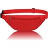 Qinlov Marsupio Sportivo Running Outdoor Fanny Pack Bag da Uomo Donna Marsupi alla Moda in Nylon con Cinturino Regolabile Rapido per Corsa Ciclismo Escursione Campeggio (Rosso)