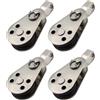 RUIFUU Puleggia marina in acciaio inox, 4 pezzi, puleggia per kayak, puleggia singola con cuscinetto a puleggia per kayak, universale, accessori per parti di barche e kayak