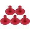 QHALEN Set di 5 supporti a T in gomma da golf per campo da golf (rosso)