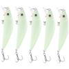 DINHEAROM 5 Pezzi Esche Artificiali Luminose da Pesca Notturna in Plastica 7x2,5x1,5 Cm per Pesca in Acqua Dolci e Salate con Ganci per Aguglia e Cefalo