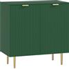 HOMCOM Buffet da Cucina con 2 Ante, Ripiano Regolabile e Piedini Metallici Rialzati, 80x40x80 cm, Verde Oliva | Aosom Italy