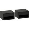 HOMCOM Set di 2 Comodini da Parete con Cassetto, Scomparto Aperto e Piano d'Appoggio, 37x32x21 cm, Nero | Aosom Italy