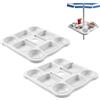 YASTA Coppia Vassoio Ombrellone Spiaggia Universale Tavolino Portaoggetti Quadrato da Palo 35 cm Bianco ABS 10 Scomparti Porta Bicchiere Cellulare E Chiavi Accessorio per Giardino Piscina e Campeggio