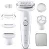 Braun Silk-Epil 9 SES9-061 Epilatore Elettrico Wet e Dry, 40 Pinzette, 2 Velocita, Uso Asciutto E Bagnato, Argento