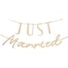 Folat 21340 Striscione Just Married decorazioni Set ghirlanda di lettere - JUST Married - Wedding - Legno - 3 metri Decorazioni sospese, set di decorazioni per matrimoni, striscione per matrimoni