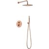 MICE COLLECTION Mice - Set doccia termostatica da incasso a parete, kit termostatico doccia incasso 2-vie - rubinetteria bagno SERIE LINE colore oro rosa spazzolato