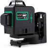 KATSU Tools KATSU Livella laser Autolivellante verde 3x360°, 3D Livello Laser 12 Linee, Linea Trasversale Verde Orizzontale Verticale Strumento Laser con Modalità Impulsi per Interni ed Esterni, con Batterie 2X