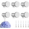 BUOSHUO 6 Ganci Appendi Accappatoio Bagno 35 mm, Gancio Accappatoio Doccia, Ganci Accappatoio Bagno in Acciaio Inossidabile, Design classico, Adatto per cucina e bagno (argento)