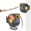 Daimann Avvolgitubo Aria Compressa Automatico 10m - Tubo in PVC Rinforzato (Pressione Max 24 Bar) - Supporto Girevole per Montaggio a Parete o Soffitto - Attacchi Rapidi Standard per Compressore