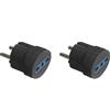 A2ZWORLD 2 Pezzi Adattatore Schuko 16A a Presa Bipasso Italiana 10A/16A 2P+T, Colore Nero, Adattatore Viaggio e Casa Tipo F, Presa Elettrica Compatta 250V fino a 1500W