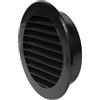 Repa Market Griglia di Ventilazione Rotonda da 100 mm Nero Griglia di Aerazione in Plastica con Schermo a Maglia Integrato Uscita Aria con Lamelle per Scarico e Alimentazione per Parete o Soffitto