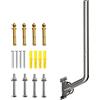 PRUBOVI Antenna Staffa, palo cavo J-tube in acciaio inox antiruggine (asta 3,5 cm x 71 cm) Adatto per installazioni su muri lunghi, tetti, grondaie, con supporto pivotante robusto e accessori, colore argento