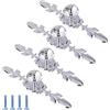 MengH-SHOP Pomelli per cassetti in vetro Pomelli per armadio a forma di diamante Armadio Alacena Maniglie con piastra in argento e viti, 120 mm (Set di 4)