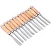 Generic Scalpelli per Legno da 12 Pezzi, Utensili per Tornio per Legno Set di Strumenti per Intaglio Lame in Acciaio Ad Alta velocità Lunghezza 8 Pollici con Manici in per Principianti e