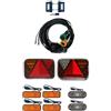 MelTruck Kit illuminazione rimorchio LED 13 poli, cavo 7 m | Omologato E9, 5 funzioni, luci di ingombro gialle senza supporto