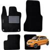 W-Parts Serie 4 TAPPETI - TAPPETINI in Moquette Neri per TWINGO III dal 2014 con battitacco Cucito, Bottoni di Fissaggio e Striscia Antiscivolo