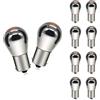 SOFOC P21W 12V 21W 1156 Freccia arancione BA15S Base contatto singolo 180°Pin Luce laterale S25 Lampadina rivestimento argento 10Pcs