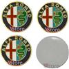 VS 4 Tappi Adesivi Coprimozzo 50mm Compatibili con Alfa Romeo 147 156 GT Giulia MY 2016 Mito Oro Gold Cerchi Lega Ruota Coppette