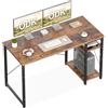 ODK Scrivania Ufficio, 120x48cm Tavolo con Ripiani Reversibili, Scrivania Ufficio con ripiani regolabili in altezza, Scrivania Computer Ideali per la casa e gli Spazi Ridotti, Marrone