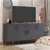 Homidea Laura Console - Comò - Credenza - Mobile TV - con 4 ante e 1 cassetto dal design moderno, 160 x 78,6 x 40 cm (Laura-antracite/noce)