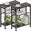 Vantimo Tavolino laterale stretto, Comodino stretto con spazio di archiviazione tavolino da divano per spazi stretti piccolo tavolo soggiorno camera da letto cucina balcone 18x43x56.5cm